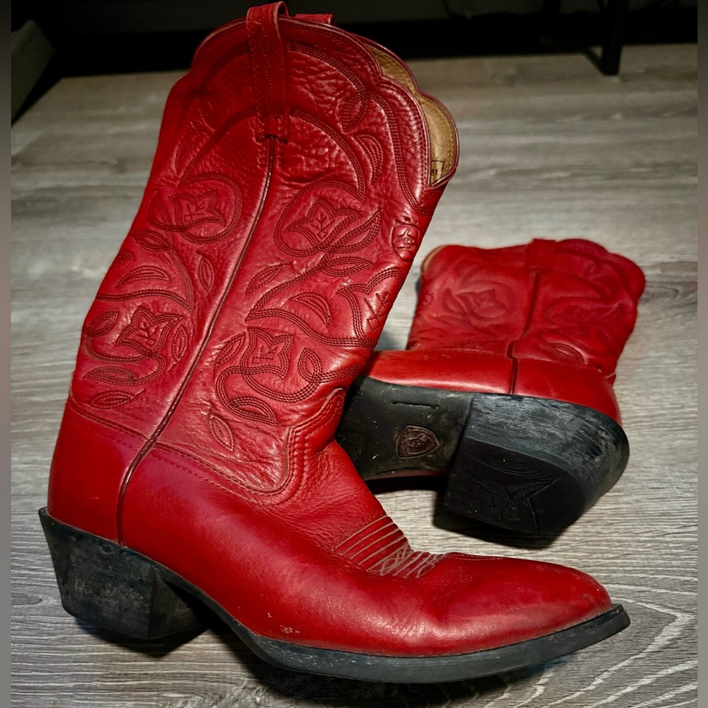 Ariat Heritage Red Leather Cowboy Boot